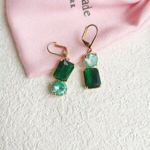 Kate Spade Shine On Mismatched Gold Green Earrings
